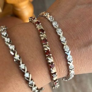 Sterling silver colors I did not see mark of two bracelets one say 925